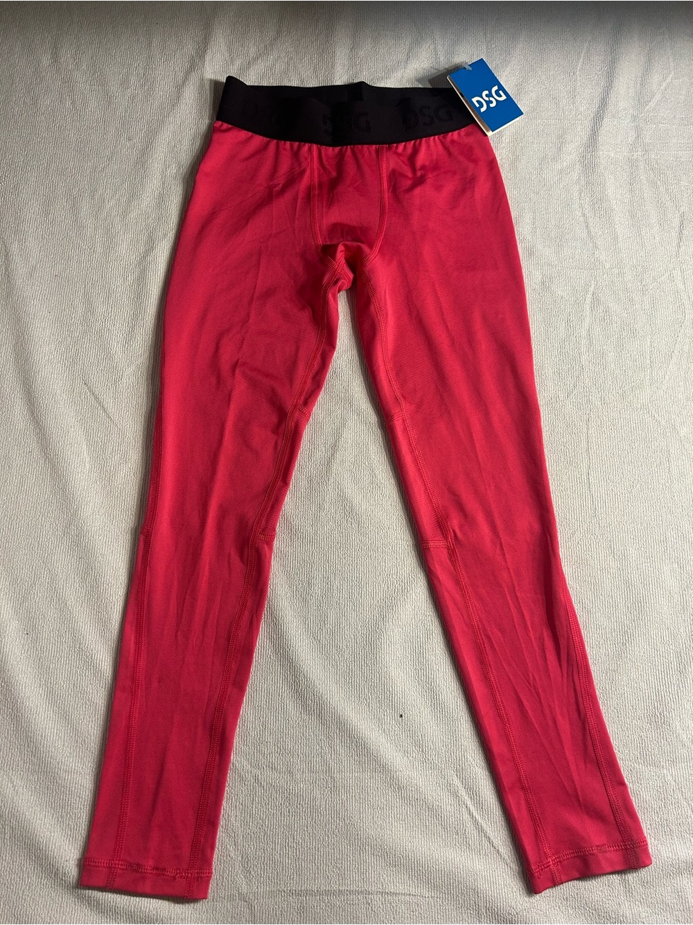 DSG Bright Pink compression Leggings with Black Waistband